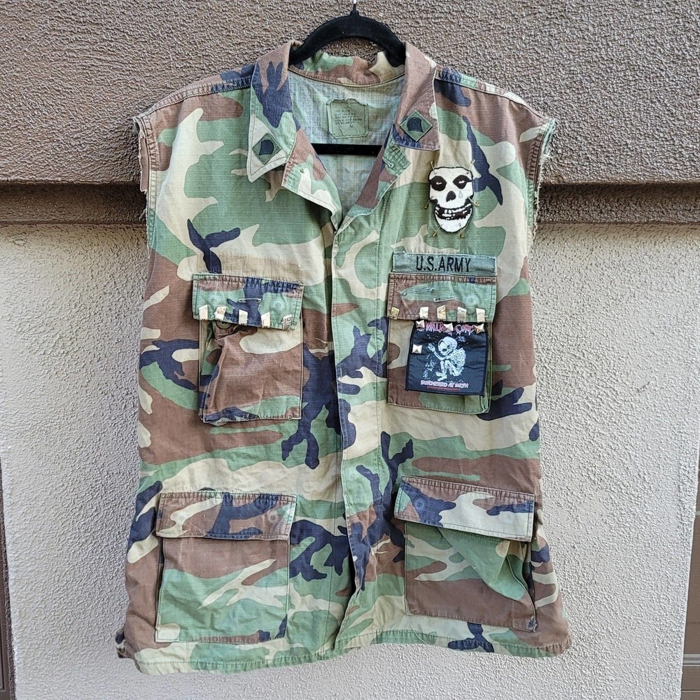 Upcycled Military Camo Jacket Vest - Picture 2 of 10